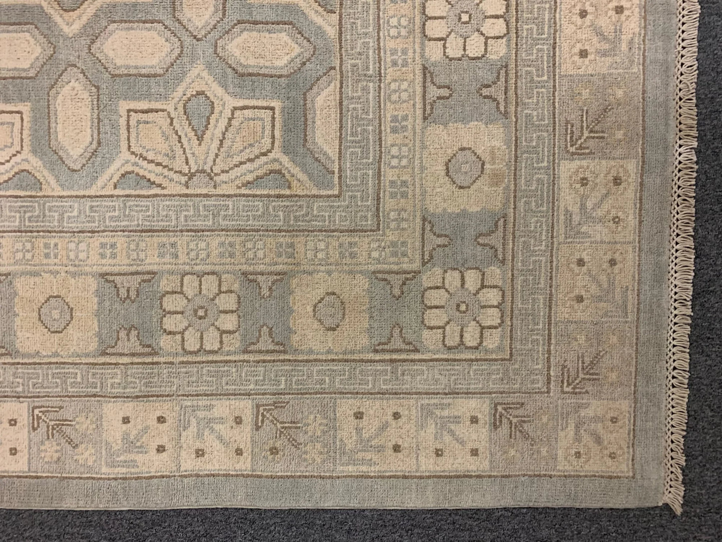 Soft Light Blue Oushak 9X12 Handmade Wool Rug # 11584