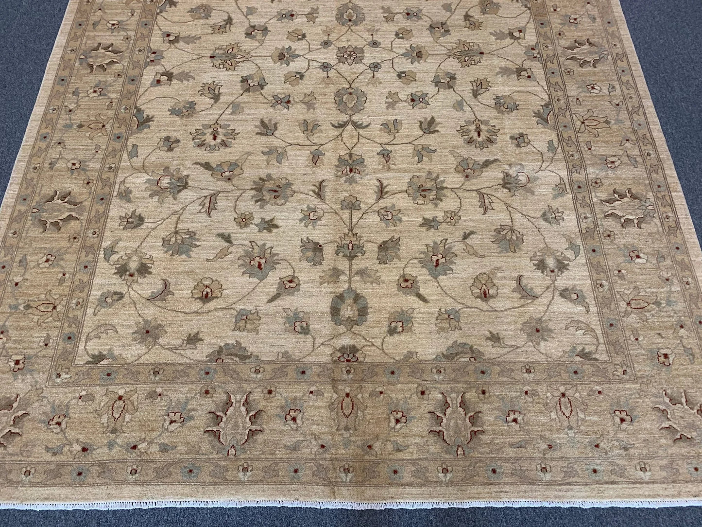 Ivory/Gold Chobi 8X11 Ziegler Handmade Wool Rug # 7960