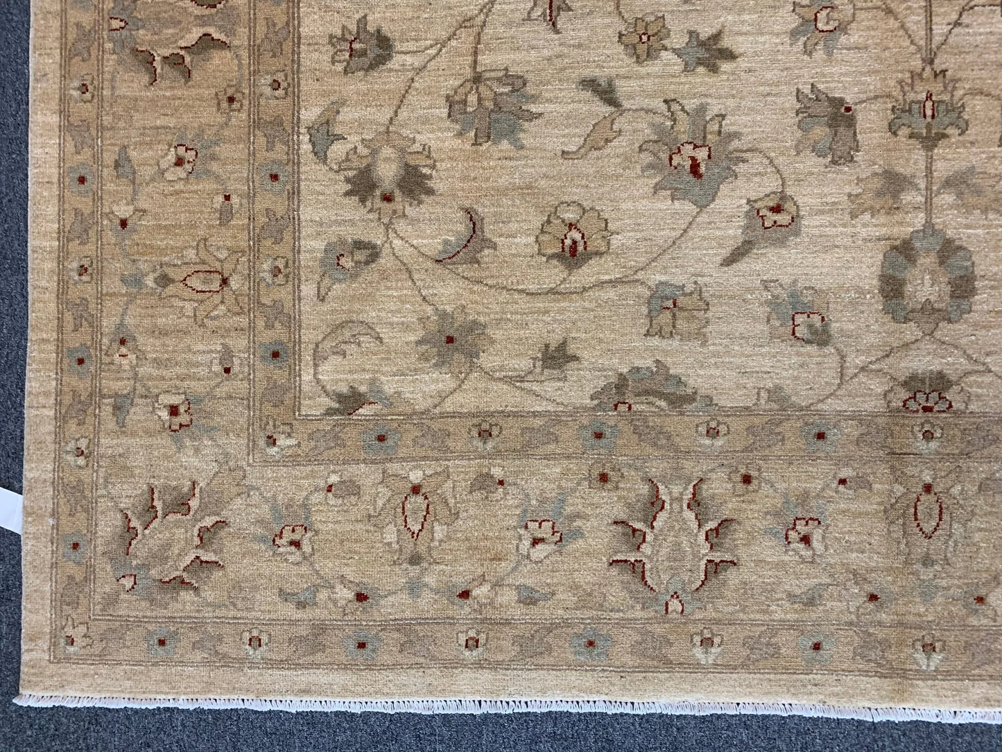 Ivory/Gold Chobi 8X11 Ziegler Handmade Wool Rug # 7960