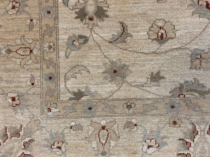 Ivory/Gold Chobi 8X11 Ziegler Handmade Wool Rug # 7960
