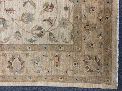 Ivory/Gold Chobi 8X11 Ziegler Handmade Wool Rug # 7960