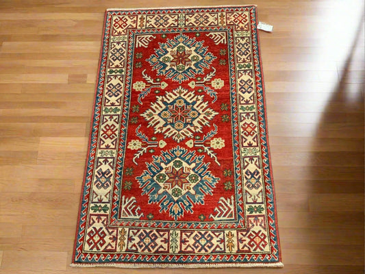 3' X 5' Fine Kazak Handmade Wool Rug # 10959