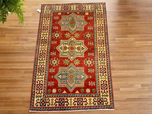 3' X 5' Fine Kazak Handmade Wool Rug # 10423