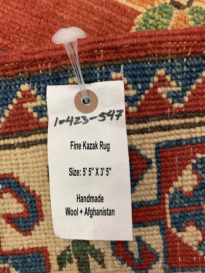 3' X 5' Fine Kazak Handmade Wool Rug # 10423