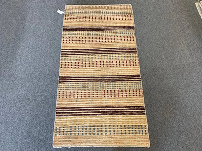 Multicolor Striped 3X6 handmade Wool Rug # 9245