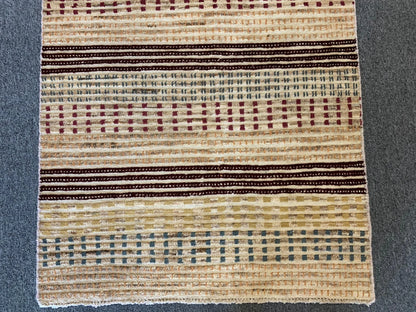 Multicolor Striped 3X6 handmade Wool Rug # 9245