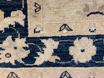 3X5 Oushak Ziegler Navy Blue Border Handmade Wool Rug # 6308