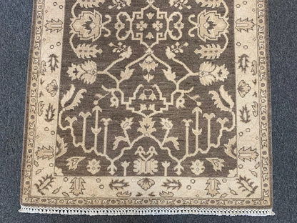 3' X 5' Oushak Natural Brown Handmade Wool Rug # 11532