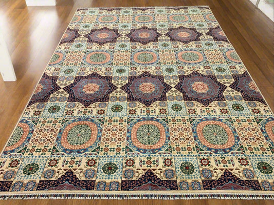 Mamluk Multicolor 10X14 Handmade Wool Rug # 11256