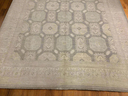 10X14 Chobi White Wash Handmade Wool Rug # 11457