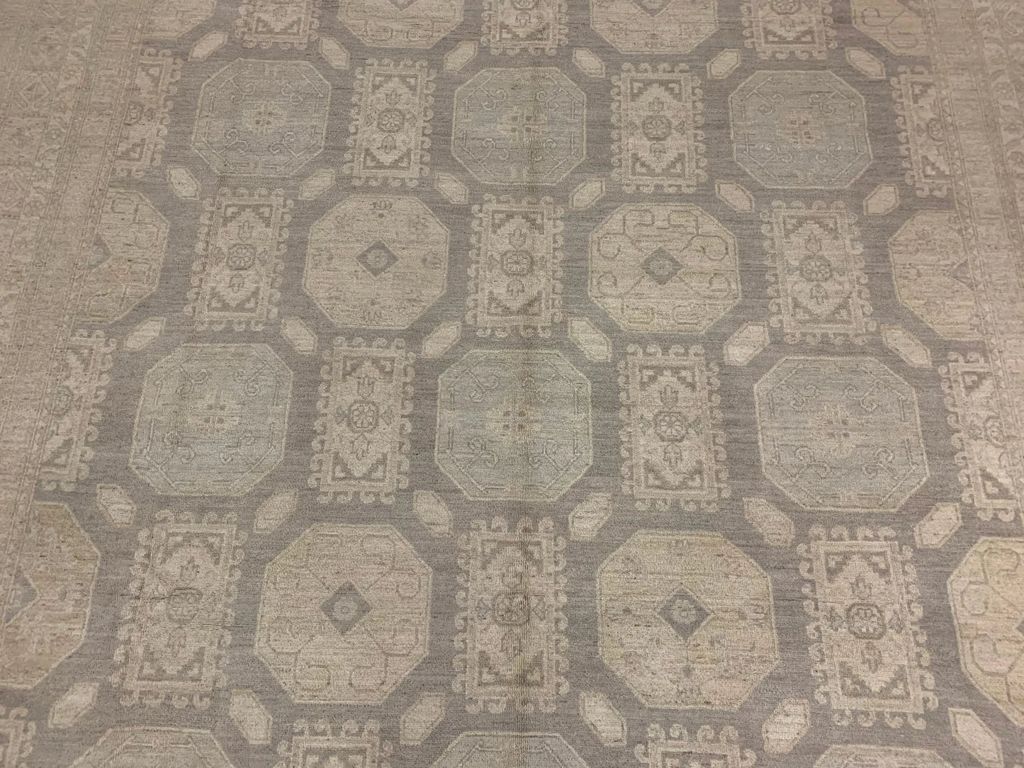 10X14 Chobi White Wash Handmade Wool Rug # 11457