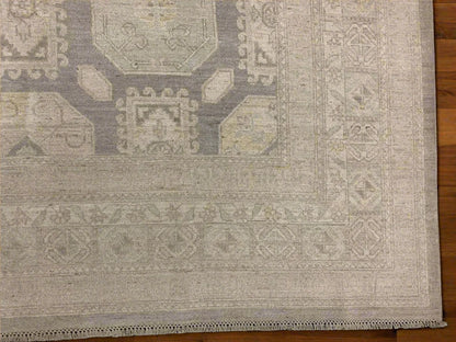 10X14 Chobi White Wash Handmade Wool Rug # 11457