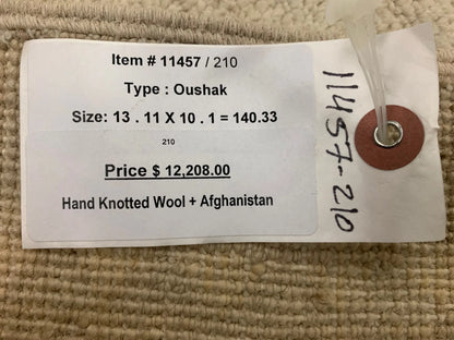 10X14 Chobi White Wash Handmade Wool Rug # 11457