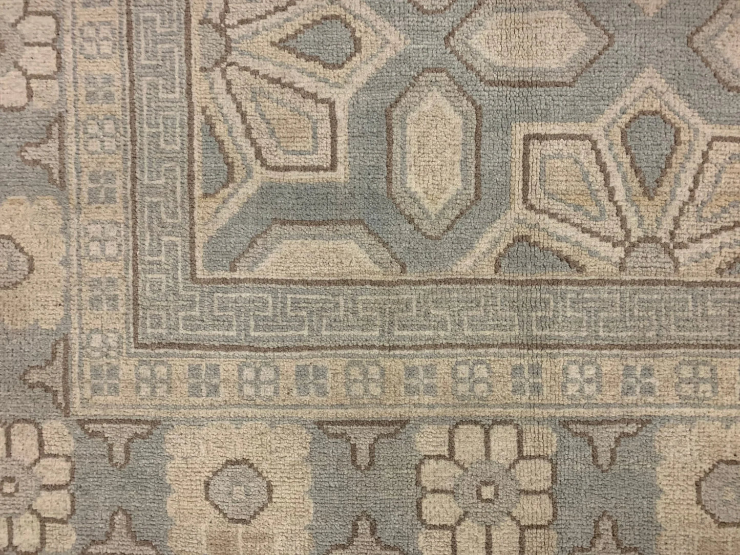 Soft Light Blue Oushak 9X12 Handmade Wool Rug # 11584
