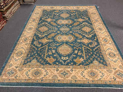 Chobi Blue 9X12 Handmade Wool Rug # 10303