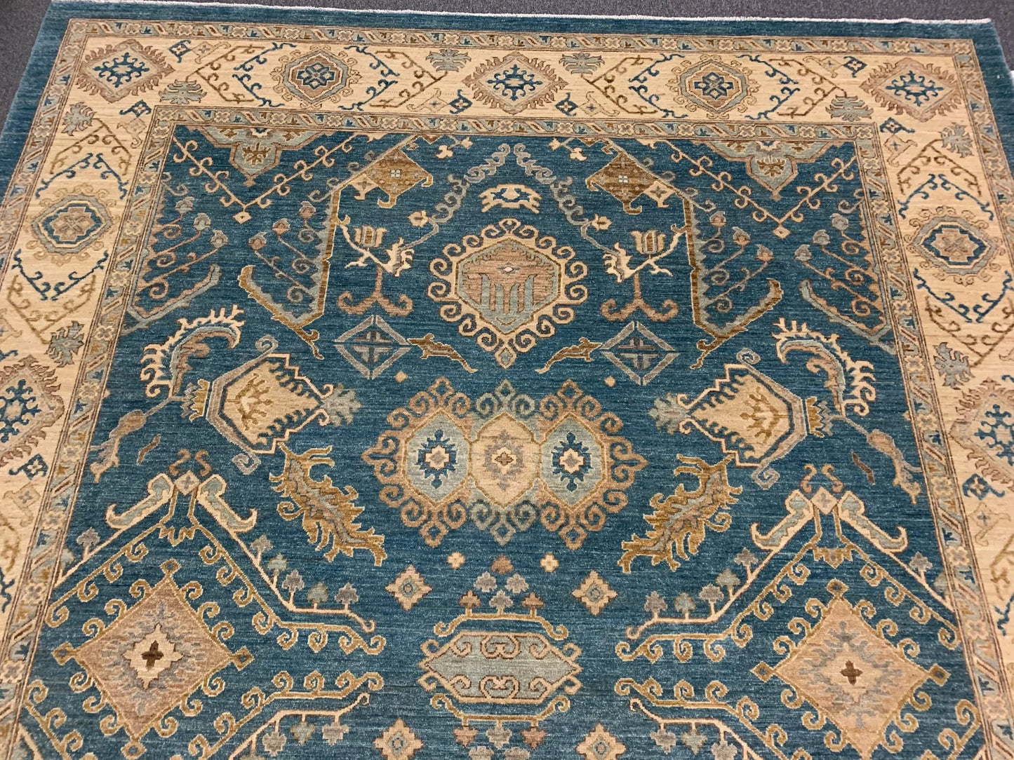 Chobi Blue 9X12 Handmade Wool Rug # 10303