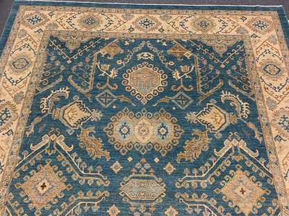 Chobi Blue 9X12 Handmade Wool Rug # 10303