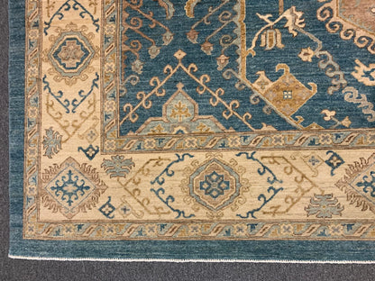 Chobi Blue 9X12 Handmade Wool Rug # 10303