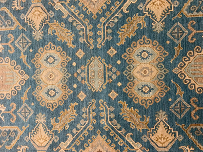 Chobi Blue 9X12 Handmade Wool Rug # 10303
