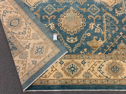 Chobi Blue 9X12 Handmade Wool Rug # 10303