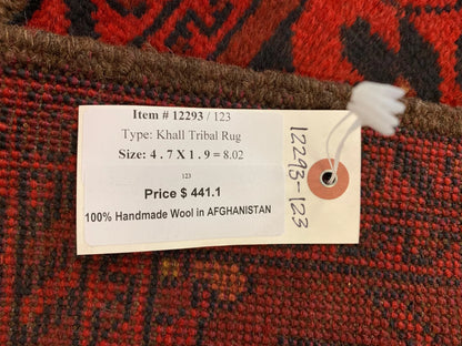 Khal Mohammadi 2X5 Handmade Wool Runner Rug # 12293