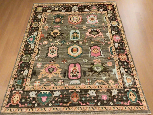 Gray 8X10 Oushak Turkish Handmade Wool Rug # 12223