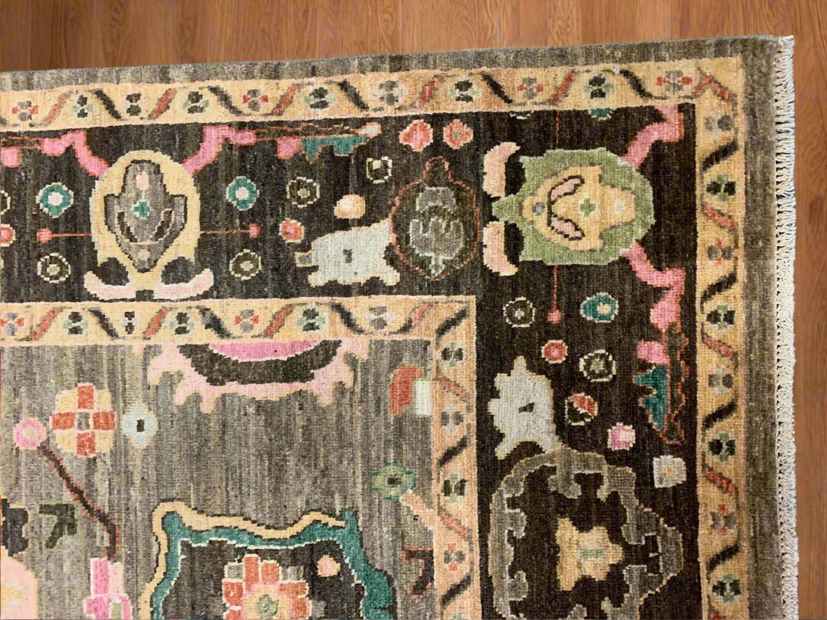 Gray 8X10 Oushak Turkish Handmade Wool Rug # 12223