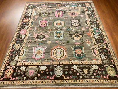 Gray 8X10 Oushak Turkish Handmade Wool Rug # 12223