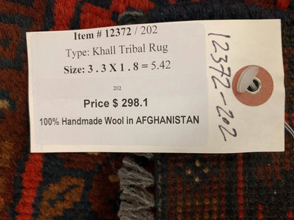 2 X 4 Khall Tribal Handmade Wool Rug # 12372
