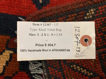 2 X 4 Khall Tribal Handmade Wool Rug # 12307