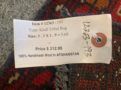 2 X 3 Khall Tribal Handmade Wool Rug # 12363