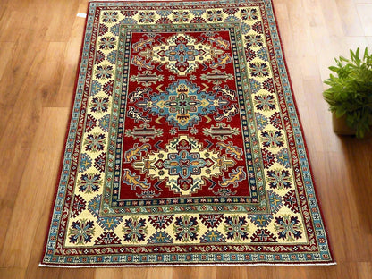 Kazak Red 5X7 Handmade Wool Rug # 12535