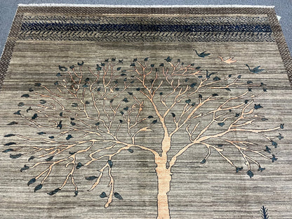 8X10 Gabbeh tribal landscape design Handmade Wool Rug # 12817
