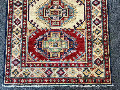 Kazak Multicolor 3X4 Handmade Wool Rug # 12580