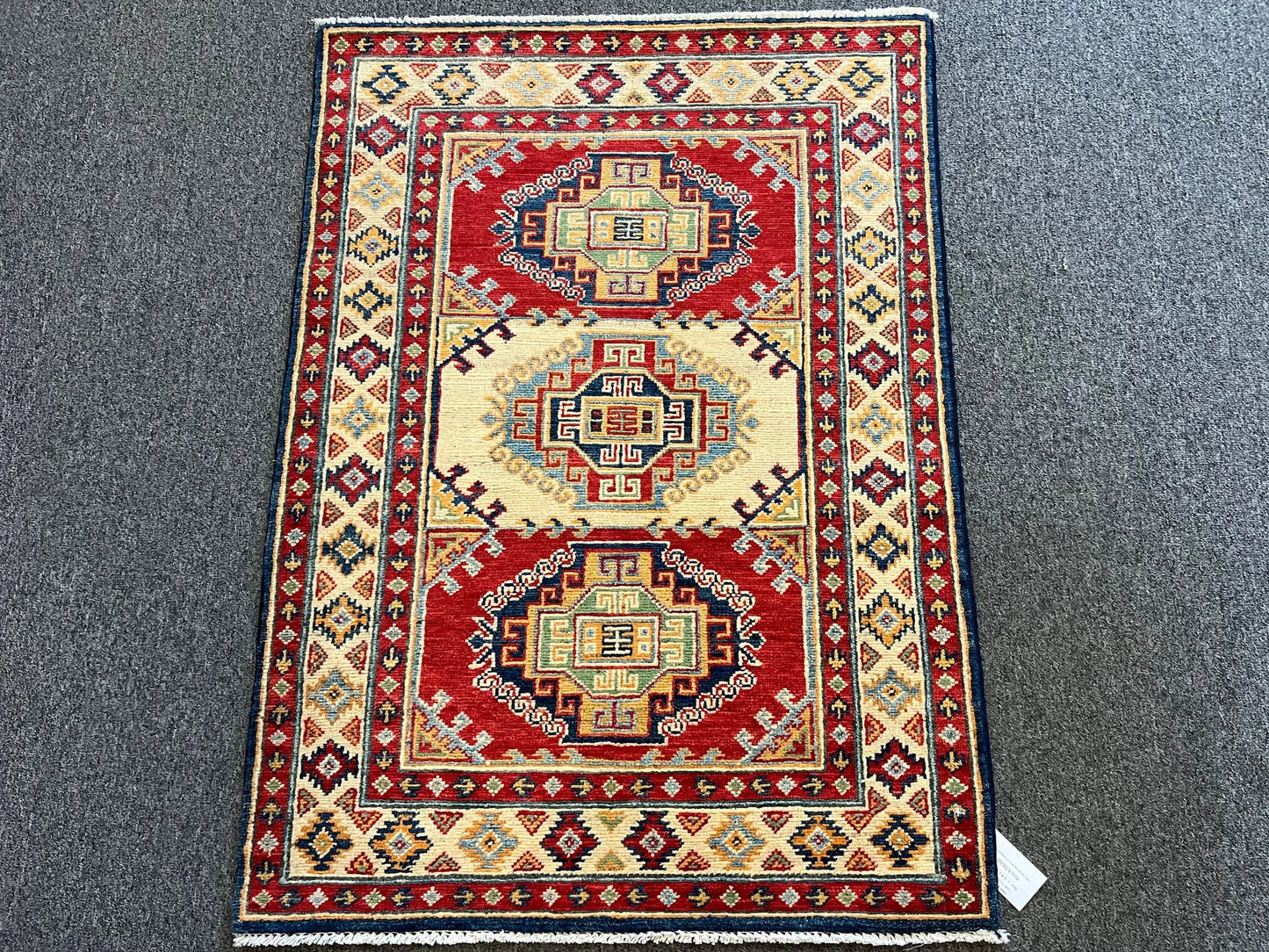 Kazak Multicolor 3X4 Handmade Wool Rug # 12580