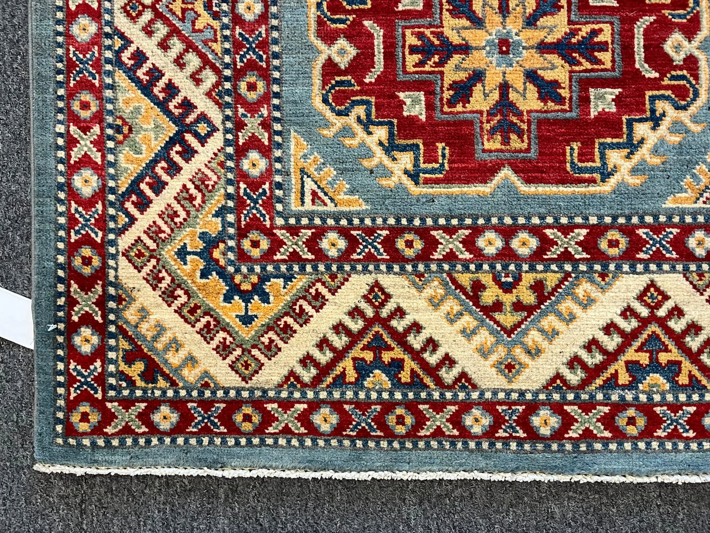 Kazak Light Blue 3X5 Handmade Wool Rug # 12557