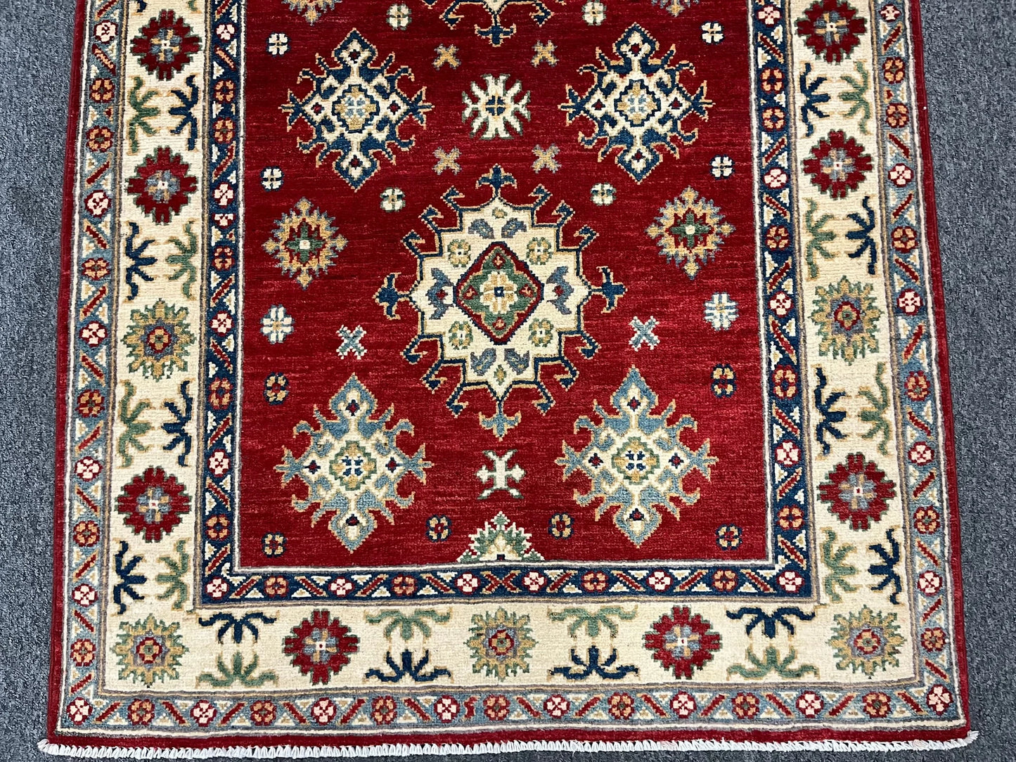 Kazak Red 3X5 Handmade Wool Rug # 12562