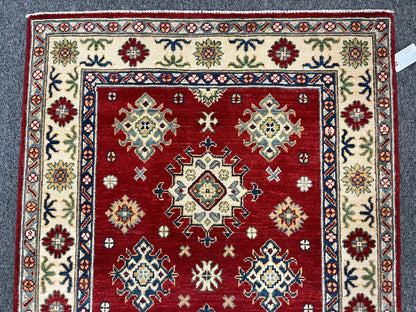 Kazak Red 3X5 Handmade Wool Rug # 12562