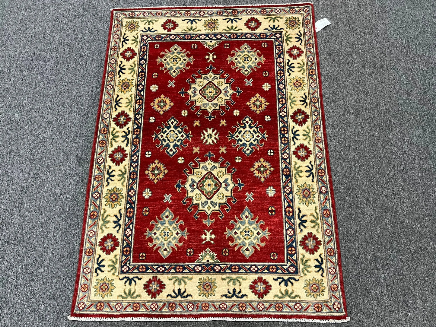 Kazak Red 3X5 Handmade Wool Rug # 12562