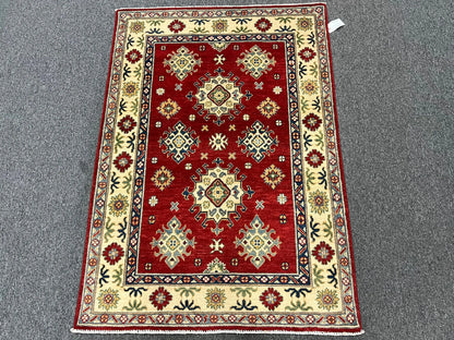 Kazak Red 3X5 Handmade Wool Rug # 12562