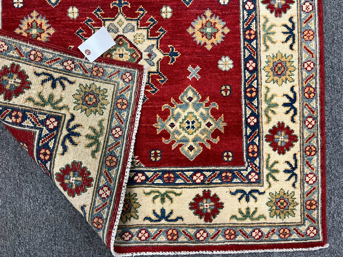 Kazak Red 3X5 Handmade Wool Rug # 12562