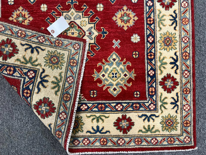 Kazak Red 3X5 Handmade Wool Rug # 12562