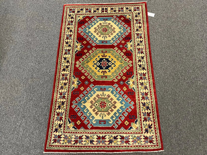 Kazak Red 3X5 Handmade Wool Rug # 12559