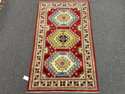 Kazak Red 3X5 Handmade Wool Rug # 12559
