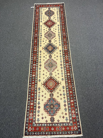 Kazak 2' 8"X10 Handmade Wool Runner Rug # 12660
