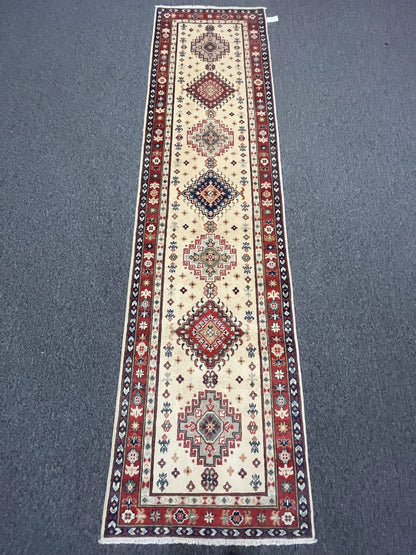 Kazak 2' 6"X10 Handmade Wool Runner Rug # 12728