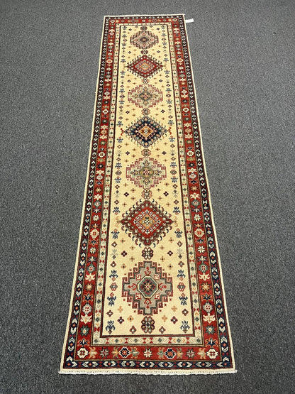 Kazak 2' 6"X10 Handmade Wool Runner Rug # 12728