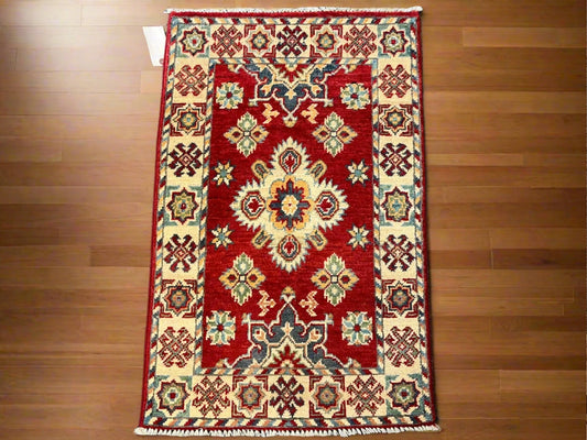2' X 3' Fine Kazak Handmade Wool Rug # 12623