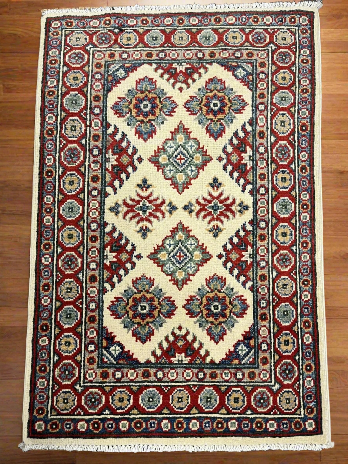 2' X 3' Fine Kazak Handmade Wool Rug # 12645