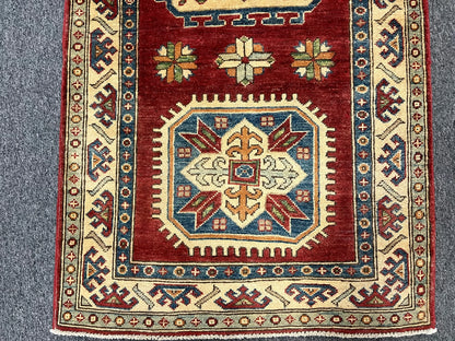 Kazak 2' 9"X10'Handmade Wool Runner Rug # 9913